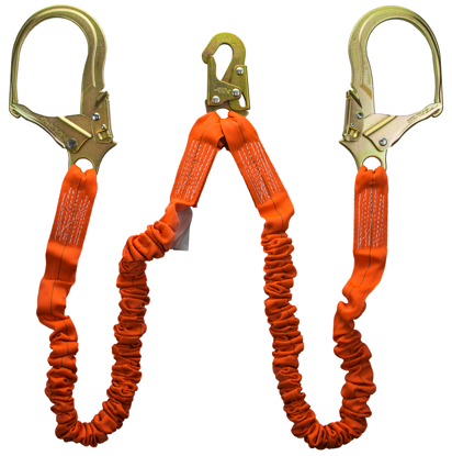 Guardian Rope Lanyard, 6 ft. Double Leg w/ Aluminum Rebar Hooks, Snap Hook,  01131