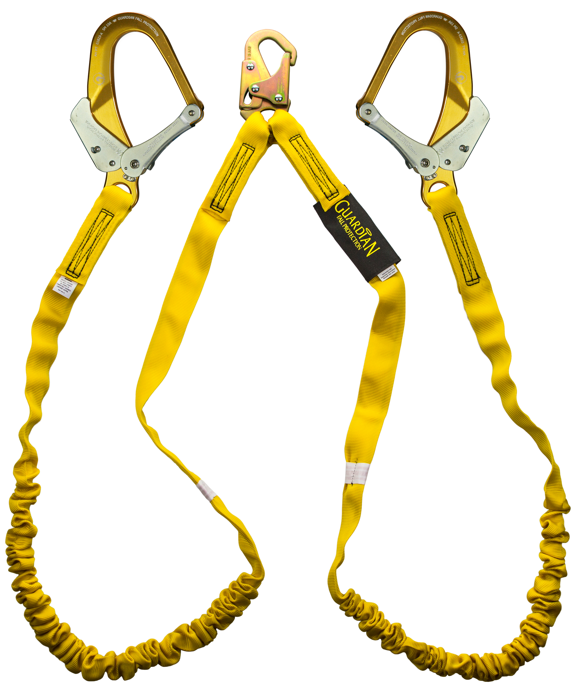 Guardian Fall Protection 21215 6-Feet Double Leg Internal Shock Lanyard with HS Aluminum Snap Hook
