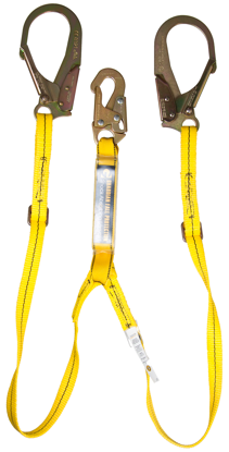Guardian Shock Absorbing Adjustable Lanyard, 4 - 6 ft. Double Leg w/ Rebar  Hooks, 20091