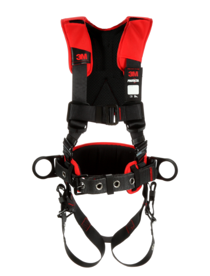 Protecta Comfort Construction Style Positioning Harness, Pass-Through Chest, Tongue-Buckle Legs, Side D-Rings, Front