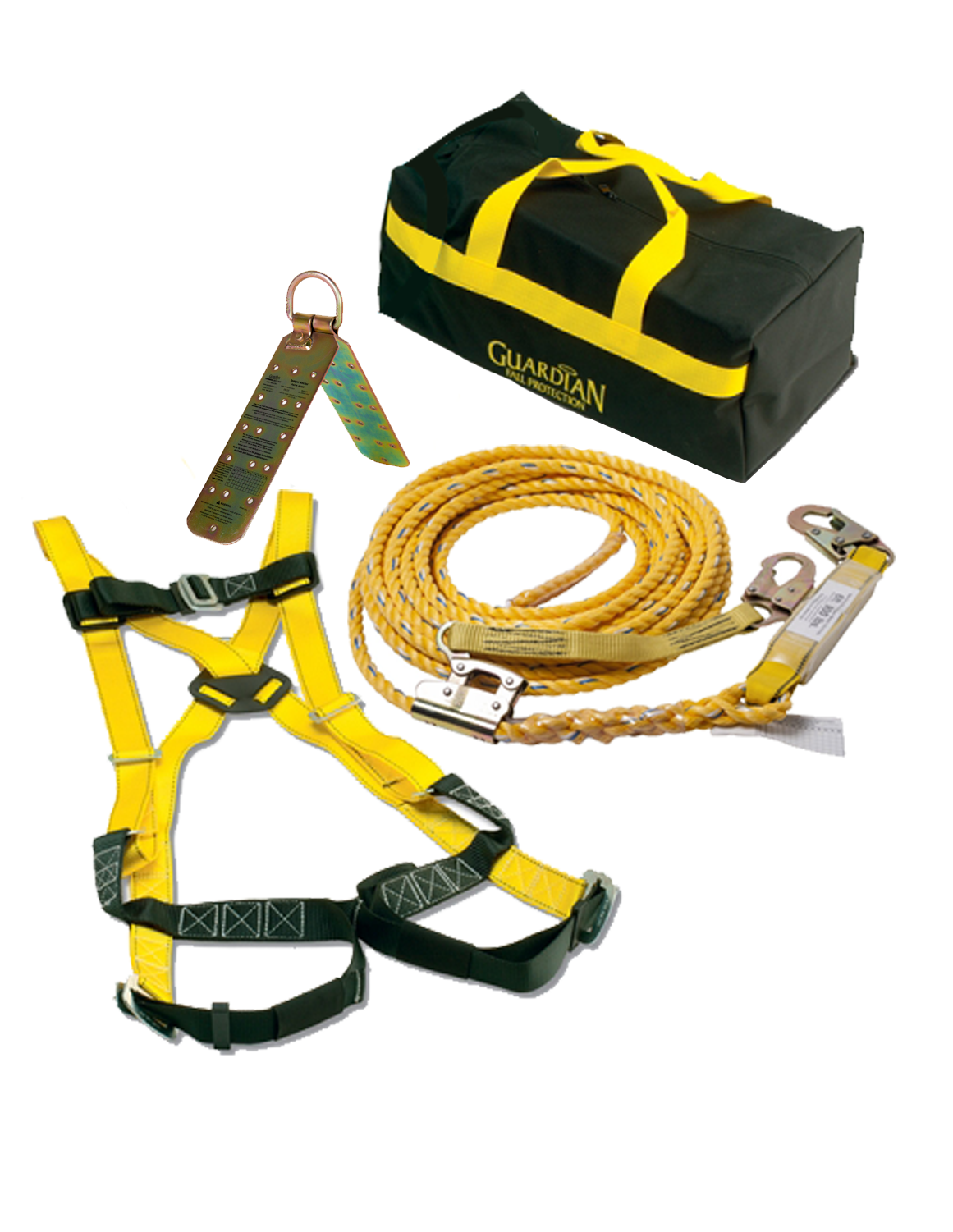 Guardian Fall Protection 00735 SOS-T50 Sack of Safety Bag with Temper Anchor, 50-Foot Vertical Lifeline Assembly and HUV