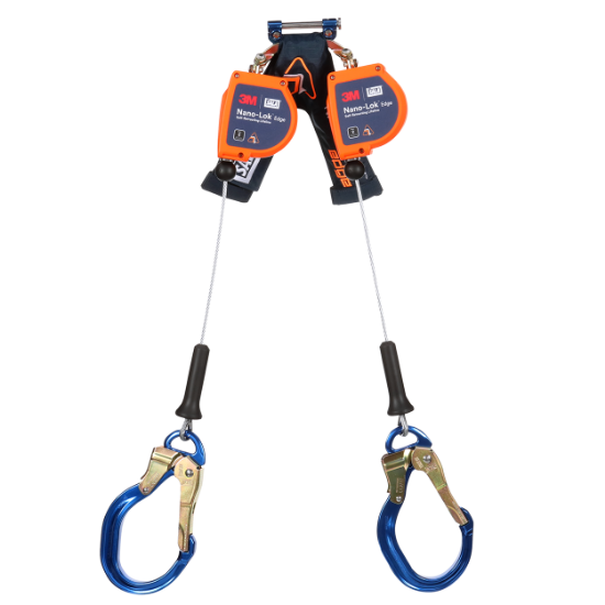 3M | DBI-SALA Nano-Lok Edge SRL, Twin-Leg, Cable w/ Aluminum Rebar Lock Hooks, 8 ft.